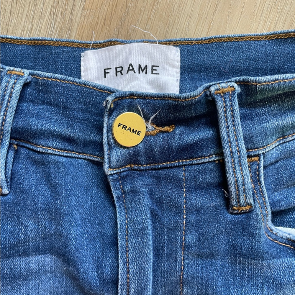 Frame Denim Women's ‘Le High Skinny’ Cropped Blue Jeans Size 25 - Picture 3 of 10